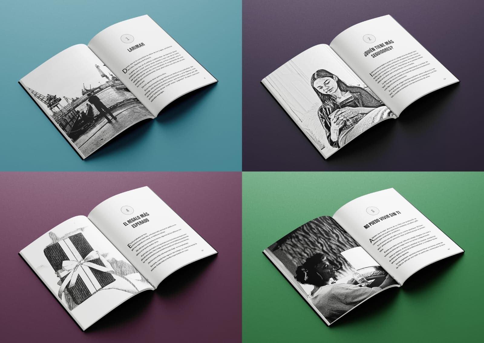 Collage de páginas interiores del libro TikTokers